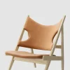 Lenestol - Knitting Lounge Chair, Natural Oak, Dunes Cognac 21000