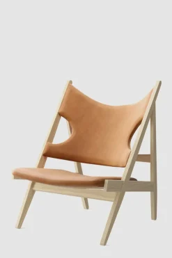 Lenestol - Knitting Lounge Chair, Natural Oak, Dunes Cognac 21000