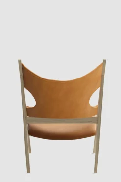 Lenestol - Knitting Lounge Chair, Natural Oak, Dunes Cognac 21000