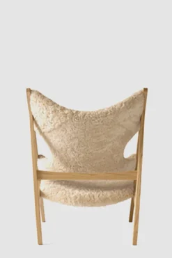 Lenestol - Knitting Lounge Chair, Natural Oak, Sheepskin Natur