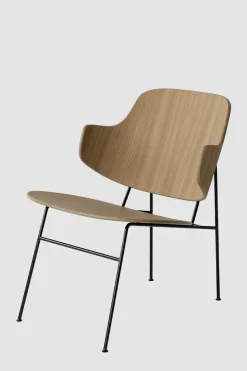 Lenestol - The Penguin Lounge Black Steel, Natural Oak