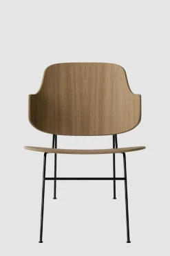 Lenestol - The Penguin Lounge Black Steel, Natural Oak