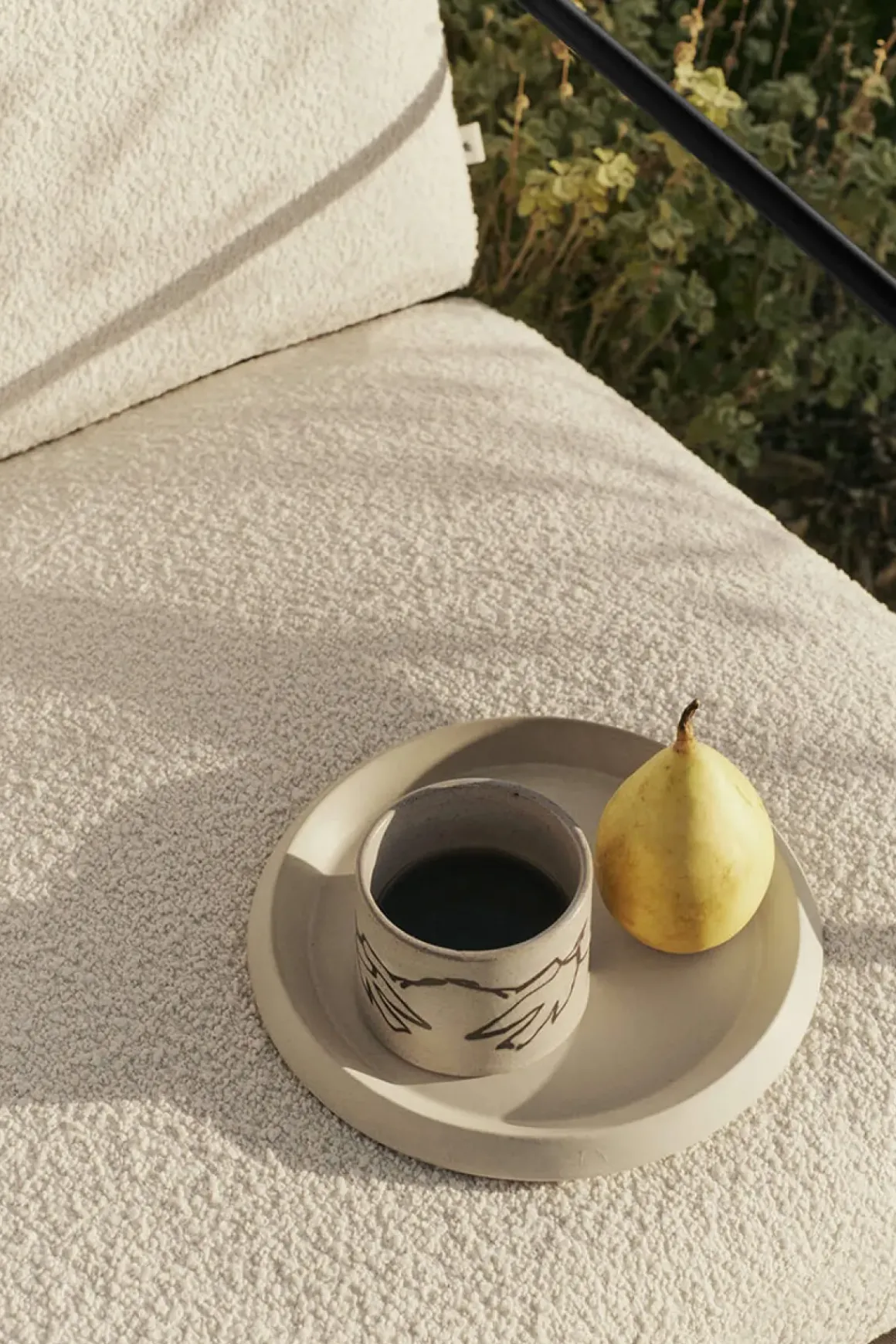 Loungestol - Desert 1-seter Black/Pure Bouclé