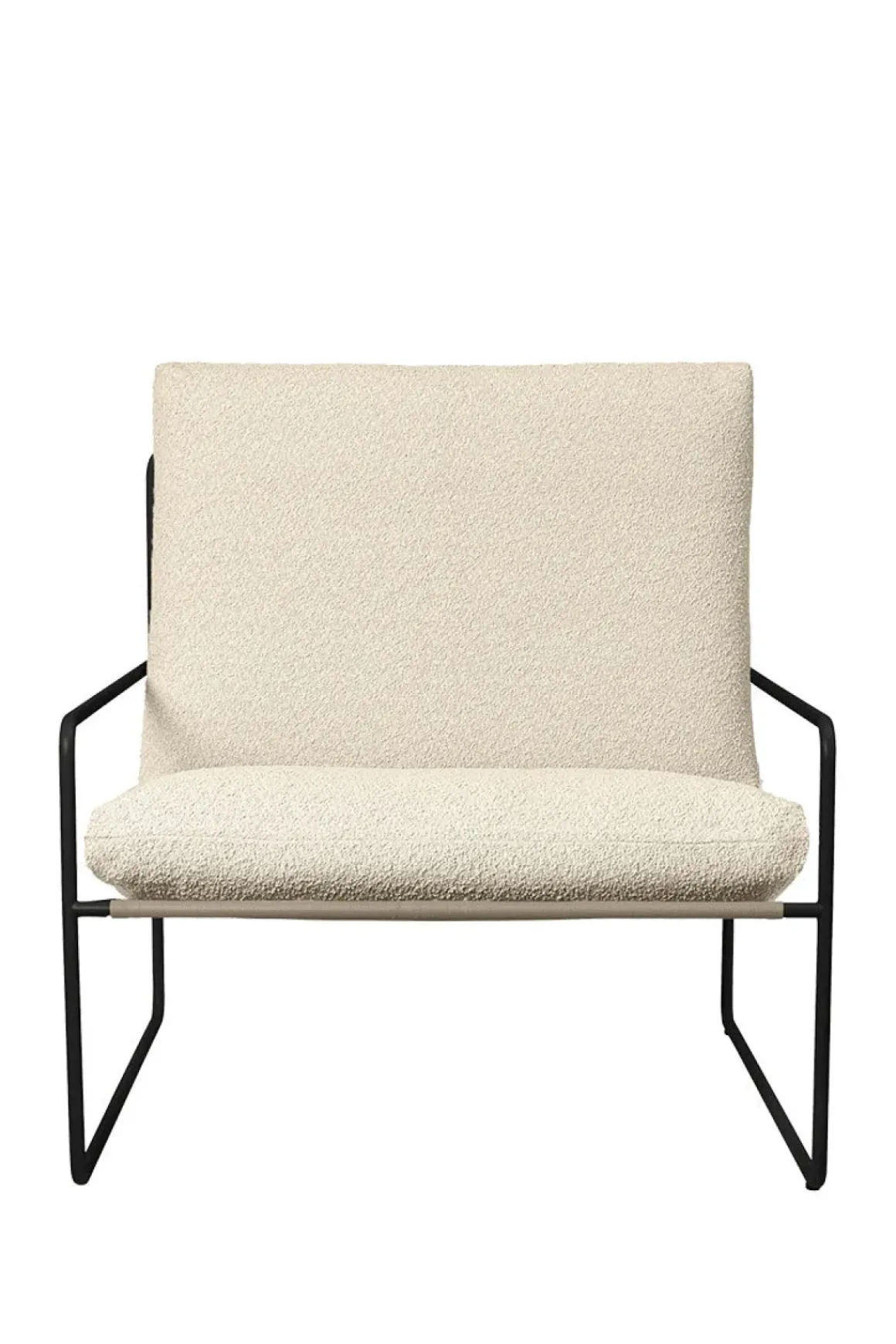 Loungestol - Desert 1-seter Black/Pure Bouclé