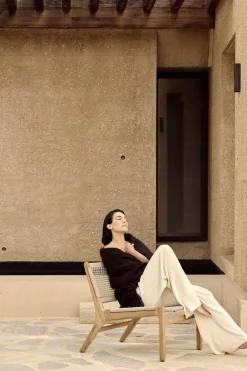 Loungestol - Jack Woven Teak/Beige