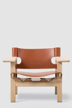 Loungestol - Spanish Chair 2226 Såpet Eik/Cognac Lær