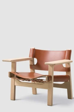 Loungestol - Spanish Chair 2226 Såpet Eik/Cognac Lær