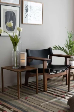 Loungestol - Spanish Chair 2226 Oljet Valnøtt/Sort Lær