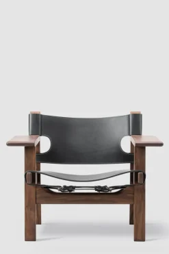 Loungestol - Spanish Chair 2226 Oljet Valnøtt/Sort Lær