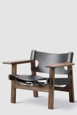 Loungestol - Spanish Chair 2226 Oljet Valnøtt/Sort Lær