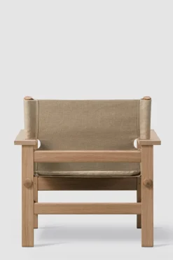 Loungestol - The Canvas Chair 2031 Eik Lys Oljet/Naturfarget Canvas Inkl. Pute
