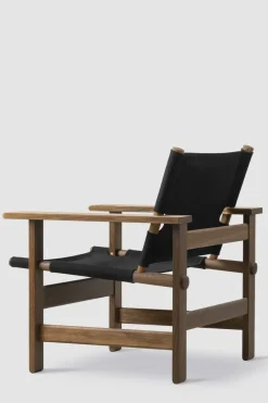 Loungestol - The Canvas Chair 2031 Røkt Eik / Sort Canvas