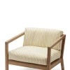 Loungestol - Virkelyst Armchair Teak/Golden Yellow Stripe