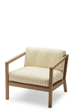 Loungestol - Virkelyst Armchair Teak/Golden Yellow Stripe