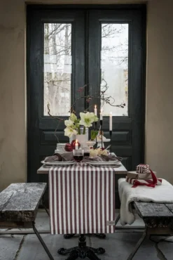 Løper - 45x150cm Rød/Hvit