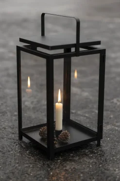 Lykt - H42cm Sort