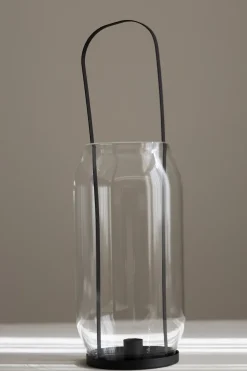 Lykt - Kronelys H40cm Sort