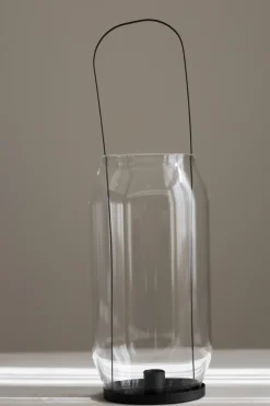 Lykt - Kronelys H40cm Sort