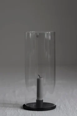 Lysestake - Kronelys H28cm Sort