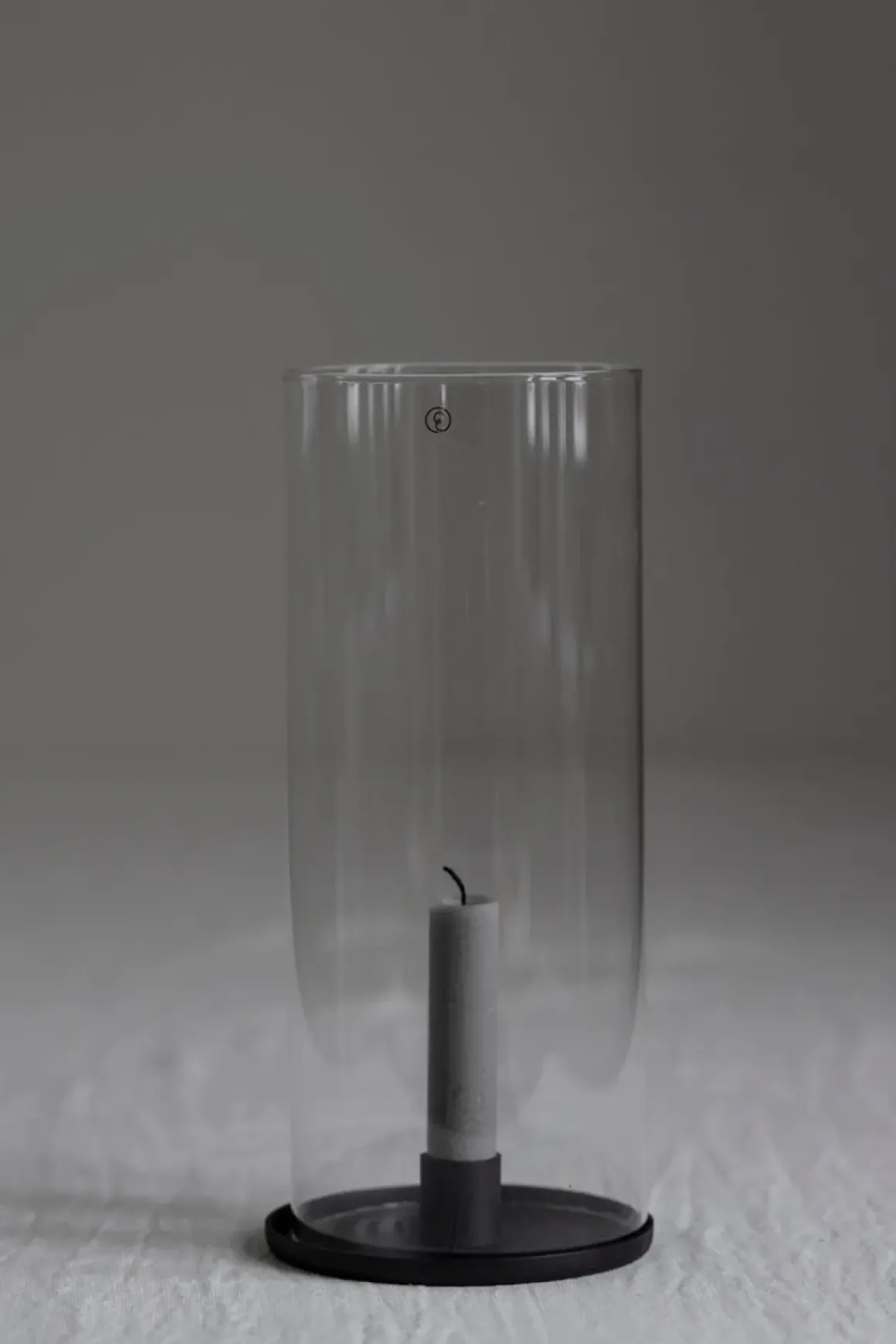 Lysestake - Kronelys H28cm Sort