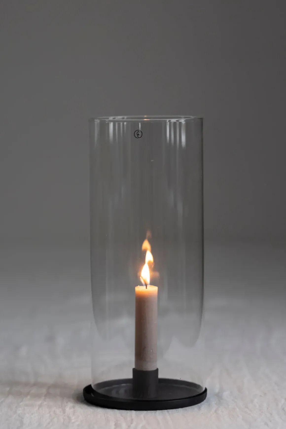 Lysestake - Kronelys H28cm Sort