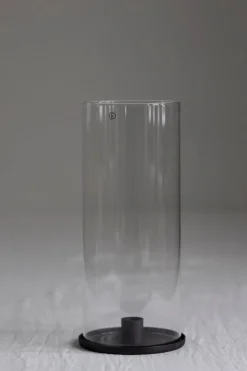 Lysestake - Kronelys H28cm Sort