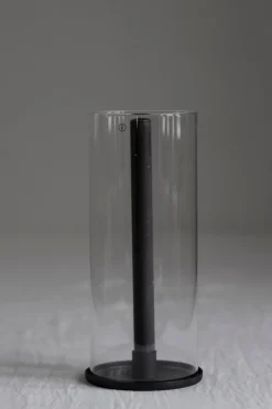 Lysestake - Kronelys H28cm Sort