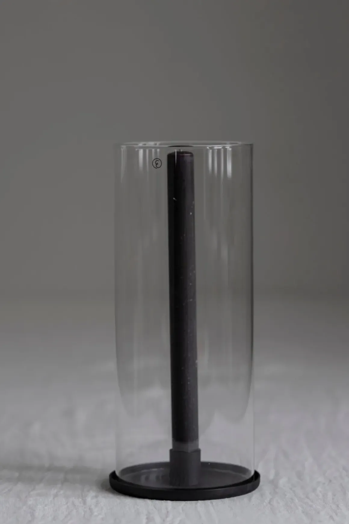 Lysestake - Kronelys H28cm Sort