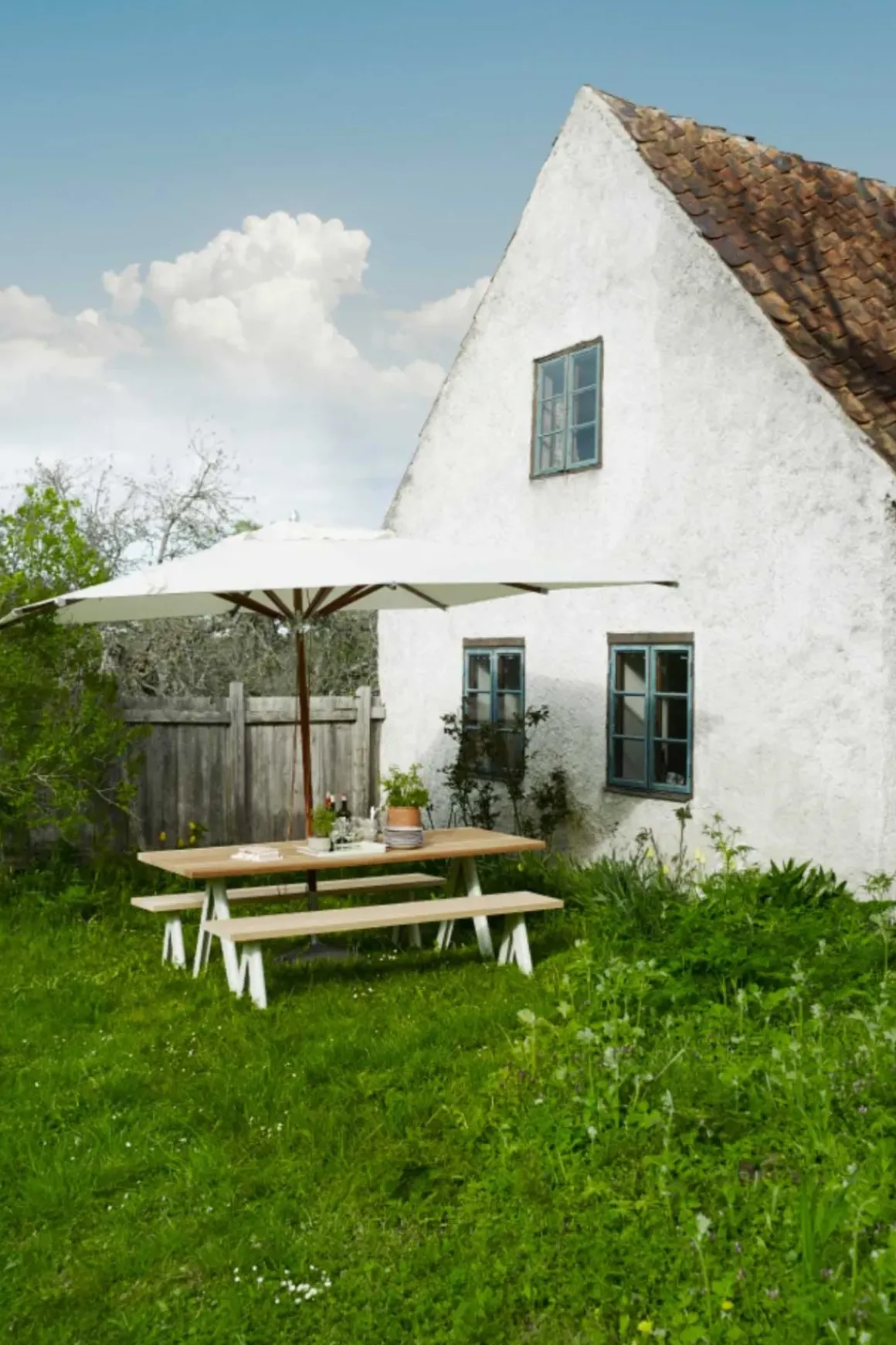 Parasoll - Atlantis Firkantet 330 Hvit