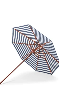 Parasoll - Messina rund Dia270cm Dark Blue Stripes