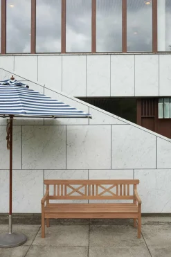 Parasoll - Messina rund Dia270cm Dark Blue Stripes