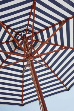 Parasoll - Messina rund Dia270cm Dark Blue Stripes