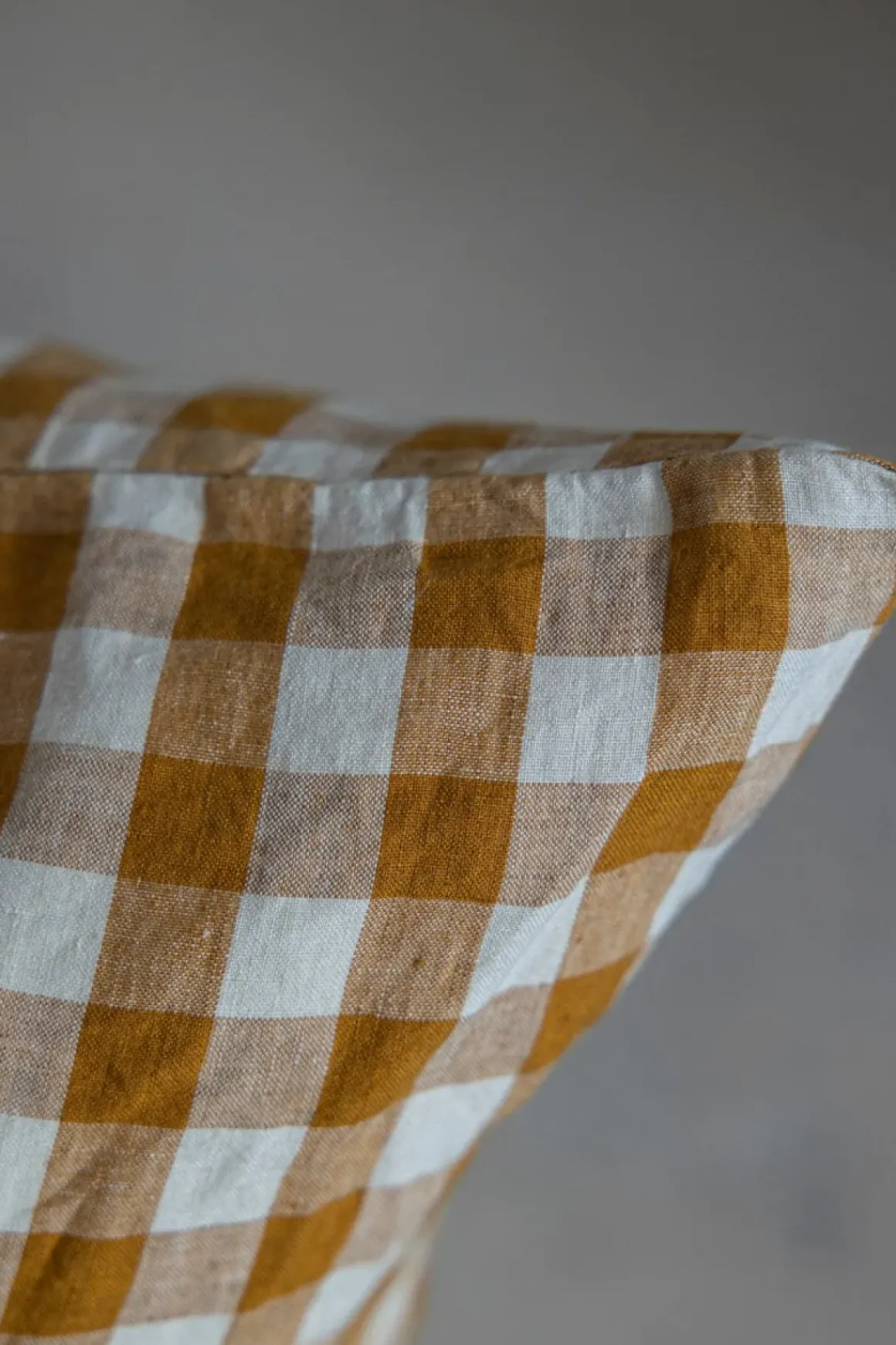 Putetrekk - 65x65cm Curcuma Medium Gingham