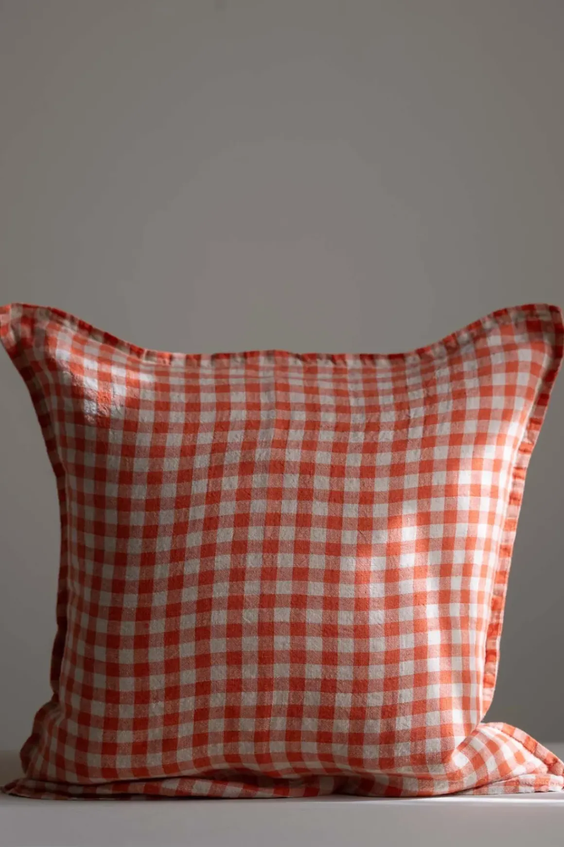 Putetrekk - 50x50cm Orange Flax Gingham