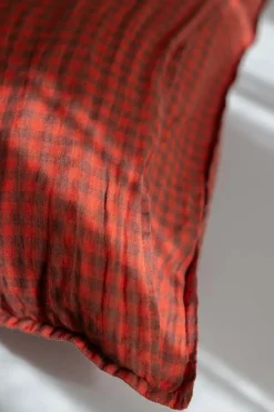 Putetrekk - 50x50cm Red/Navy Gingham