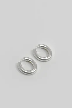 Øredobber - Chunky Hoop M Silver