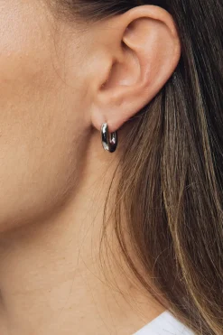 Øredobber - Chunky Hoop Tiny Silver