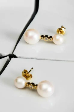 Øredobber - Odile Pearl Earrings Gold