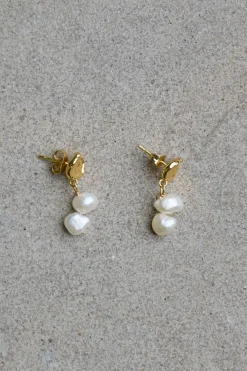 Øredobber - Pearly Drop Gold