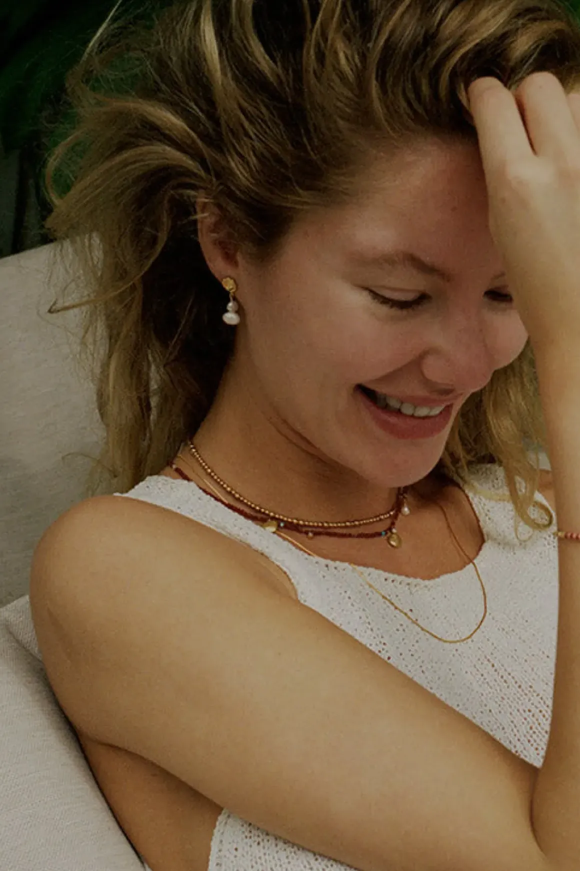 Øredobber - Pearly Drop Gold