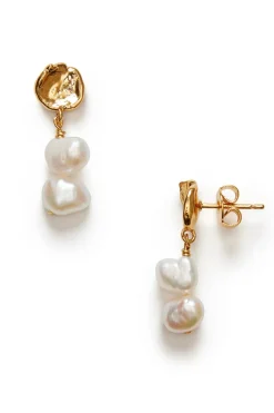 Øredobber - Pearly Drop Gold