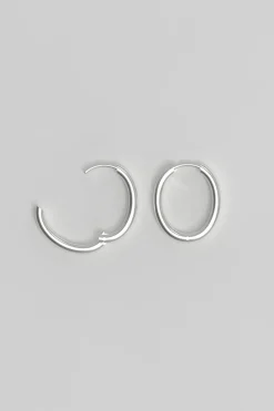 Øredobber - Slim Hoop M Silver