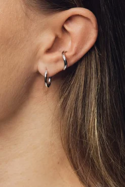 Øredobber - Slim Hoop Tiny Silver