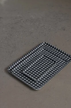 Serveringsbrett - M Navy/White Checks