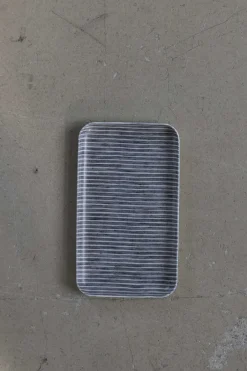 Serveringsbrett - S Grey/White Stripes