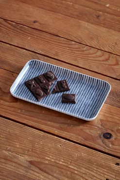 Serveringsbrett - S Grey/White Stripes