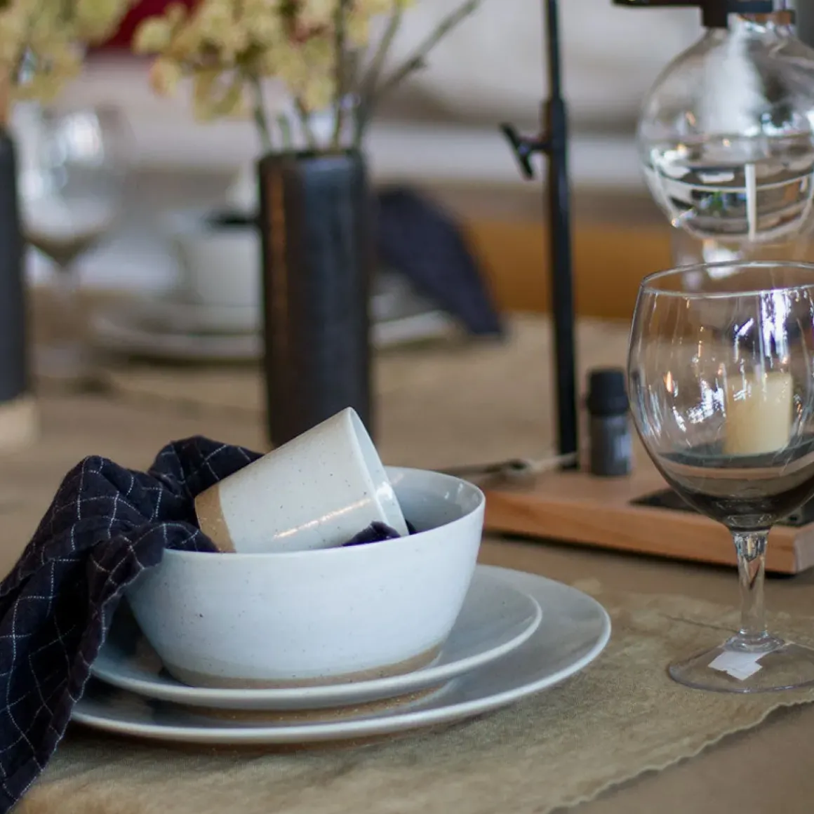 Serviett - 45x45 Black Checks