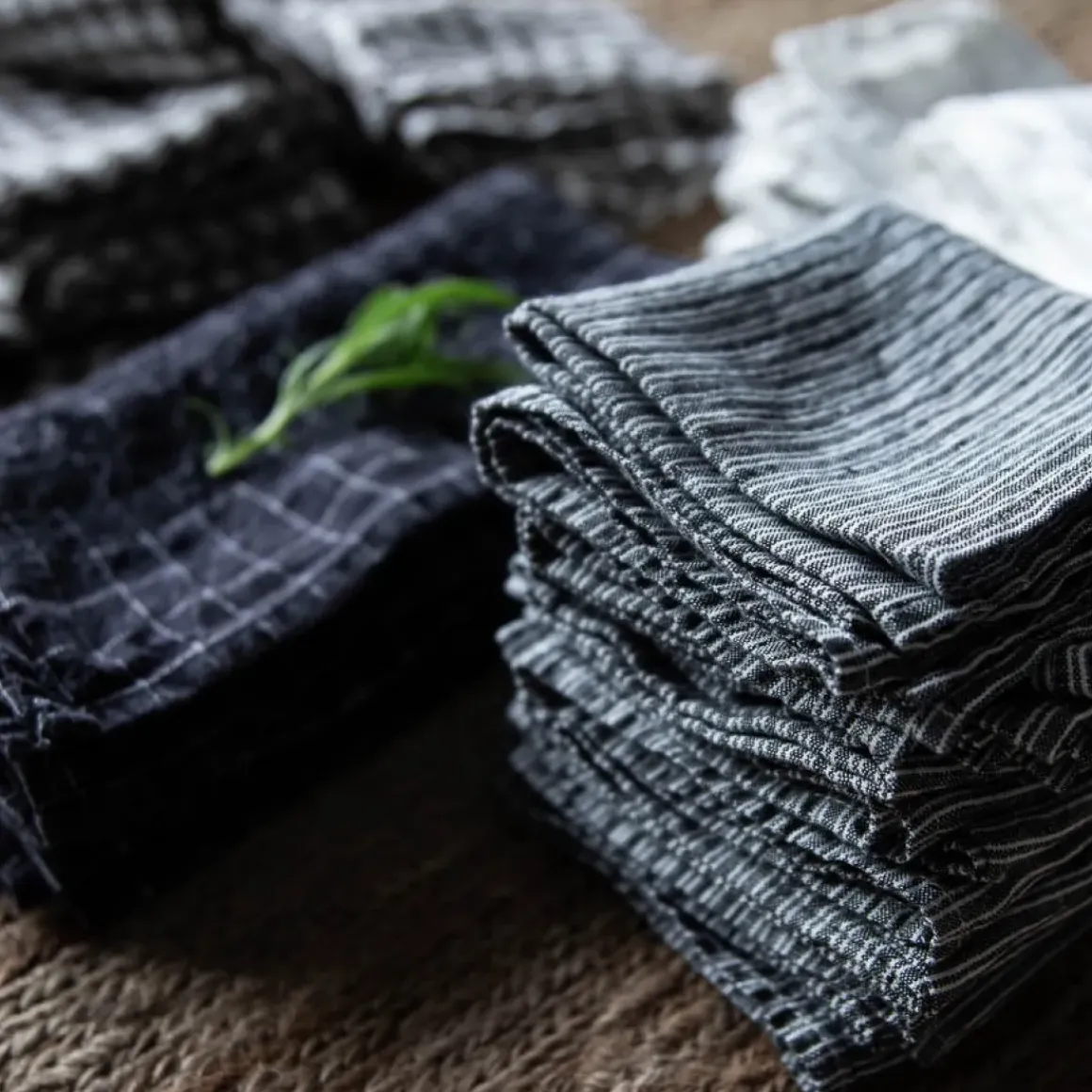 Serviett - 45x45 Black Checks