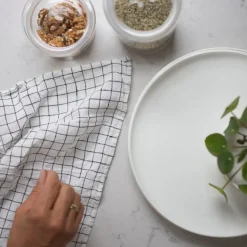 Serviett - 45x45Cm White/Black Checks