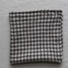 Serviett - 45x45cm White/Brown Gingham